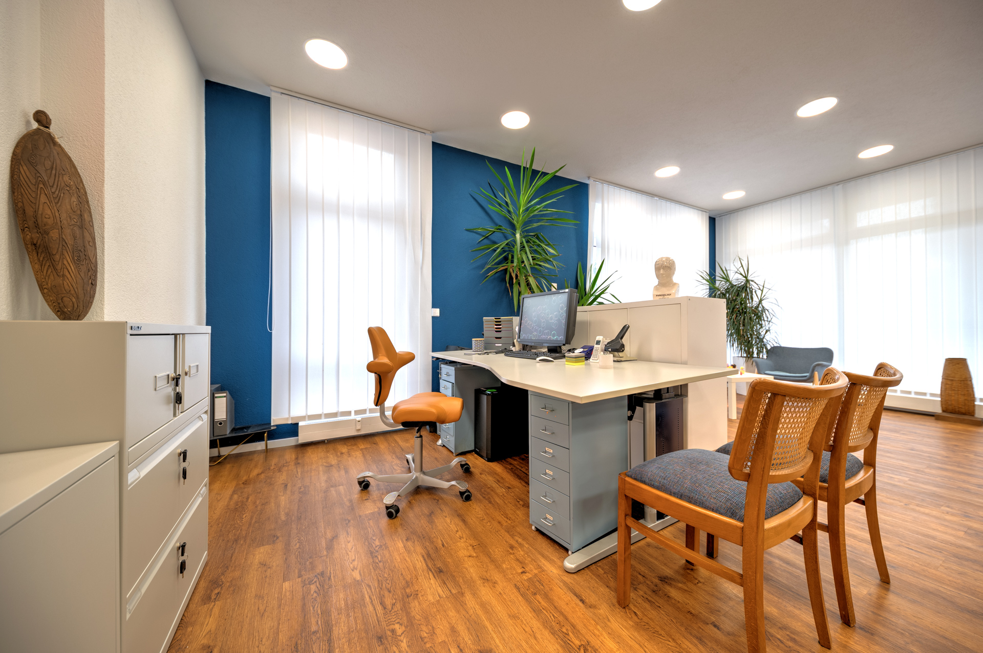 Schreibtisch in der Praxis