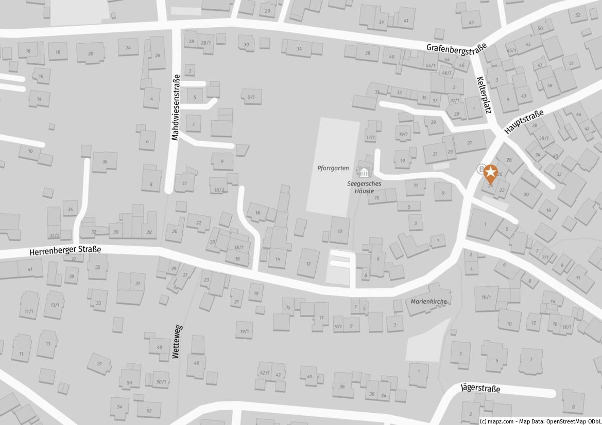 Teilausschnitt eines Plans von Herrenberg-Kayh